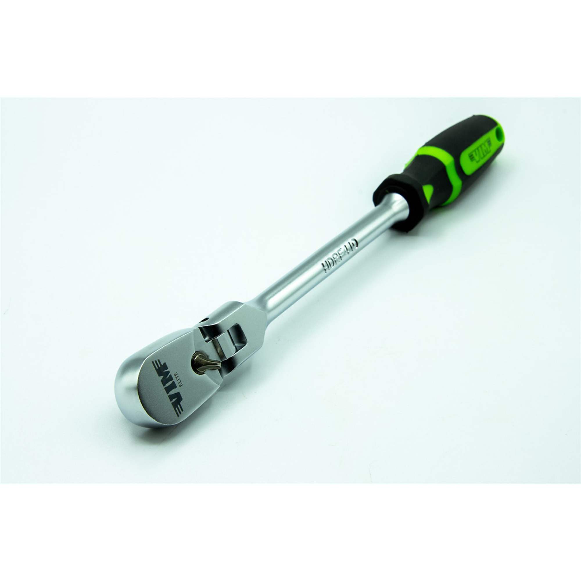 VIM Tools Flex Head Ratchet — 1/4in. Drive, 10in. Length, 90 Tooth, Heavy-Duty, Comfort Grip, Model# VIMHDRF410